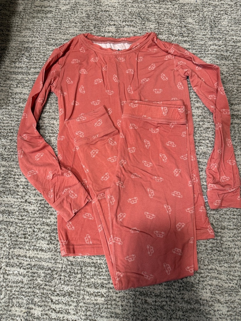 Bamboo Coral Red Car Print Pajamas